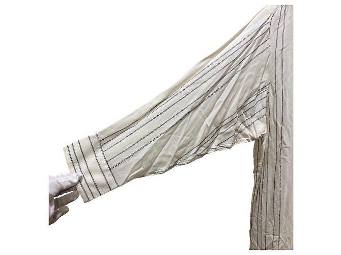 Autre Marque Gestreiftes Hemdkleid AP STUDIO Schwarz Weiß Roh - Ansicht 3