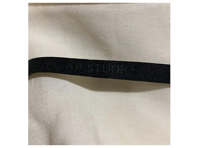 Autre Marque Gestreiftes Hemdkleid AP STUDIO Schwarz Weiß Roh - Ansicht 7