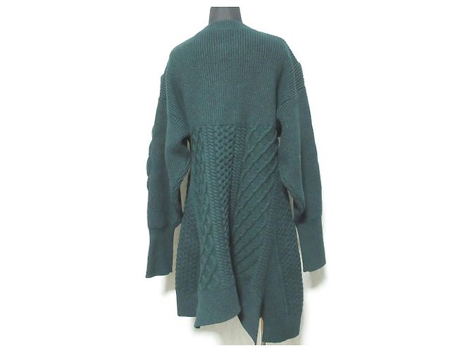 Autre Marque nagonstans Asymmetrischer Zopfstrickpullover Grün - Ansicht 2