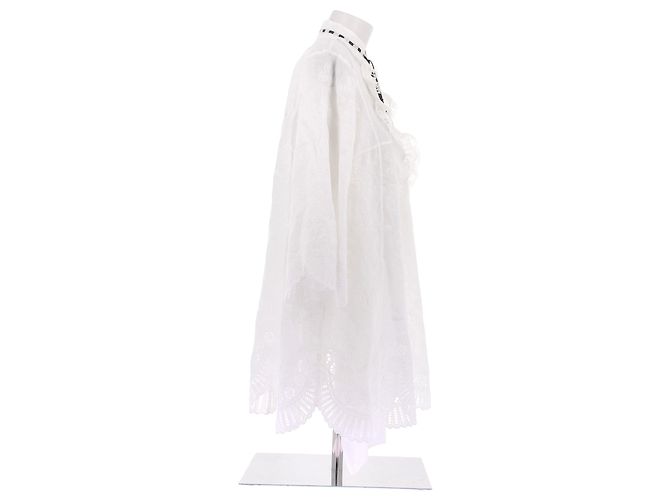 Zimmermann Besticktes Leinenkleid Weiß - Ansicht 3