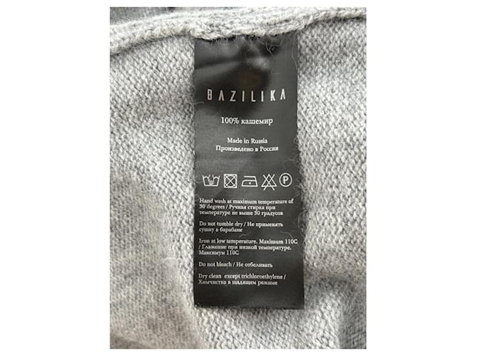 Autre Marque BAZILIKA Grauer Kaschmirpullover L - Ansicht 5