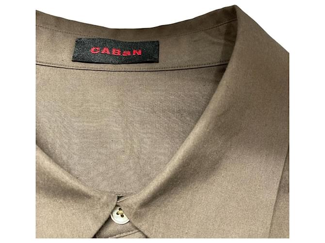 Autre Marque Camicia in cotone e seta CABaN Marrone - vista 9