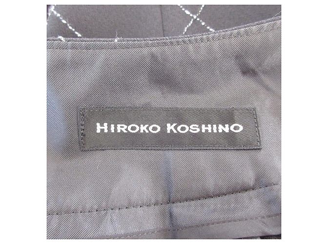Autre Marque Gonna lunga a quadri con pieghe laterali Hiroko Koshino Nero - vista 5