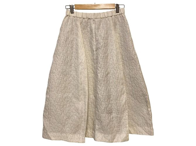 Autre Marque Falda larga 23ku Fukure Jacquard Blanco - vista 4