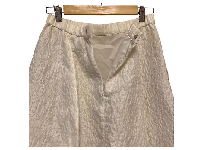 Autre Marque Falda larga 23ku Fukure Jacquard Blanco - vista 5