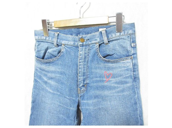 Autre Marque YOUNG & OLSEN Bestickte Denimhose Blau - Ansicht 3