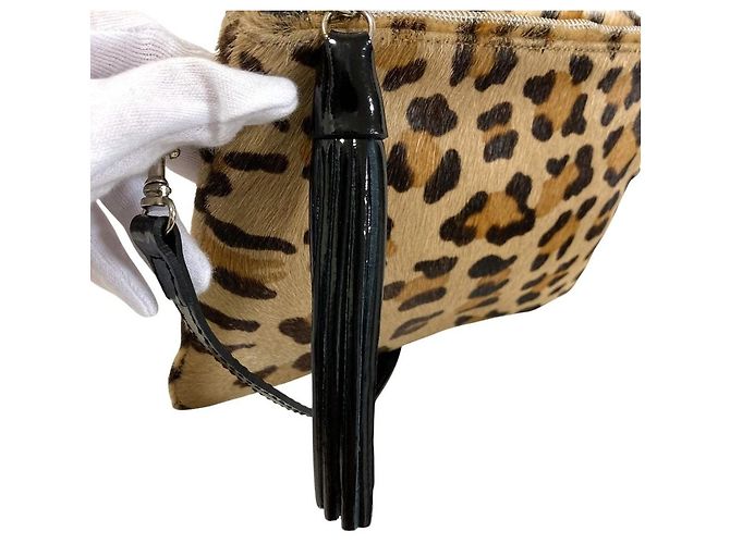 Autre Marque Pouch accessori in vitello leopardato Gianni Chiarini Beige - vista 8