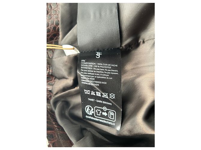Autre Marque Falda de cuero burdeos - vista 5