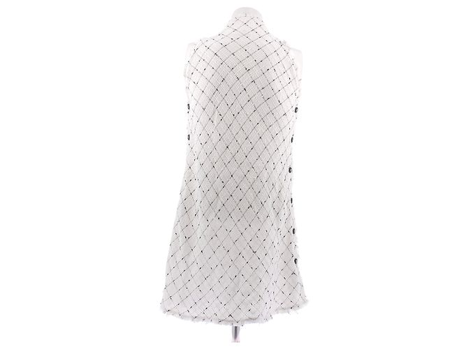 Chanel Abito in tweed bianco e nero - vista 2