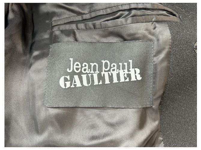 Jean Paul Gaultier Abrigo largo negro con corsé integrado - vista 6