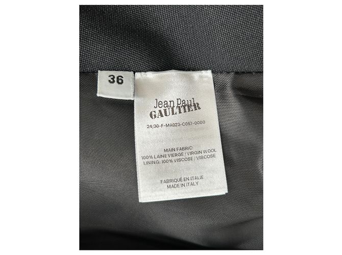 Jean Paul Gaultier Abrigo largo negro con corsé integrado - vista 7
