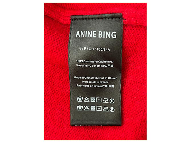 Anine Bing Roter Kaschmirpullover S - Ansicht 6