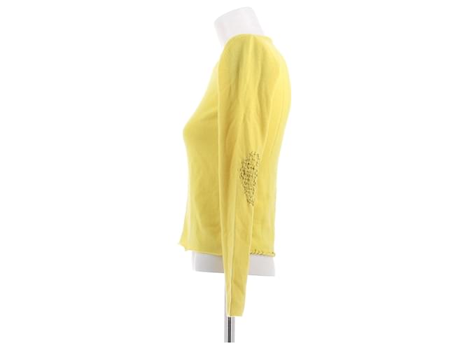 Autre Marque Gelber Kaschmirpullover LUCIEN PELLAT-FINET S - Ansicht 4