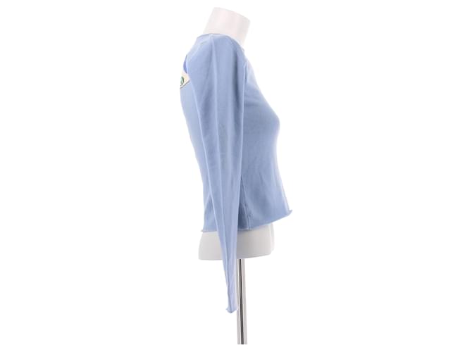 Autre Marque Blauer Pullover mit Pilzmuster - Ansicht 3