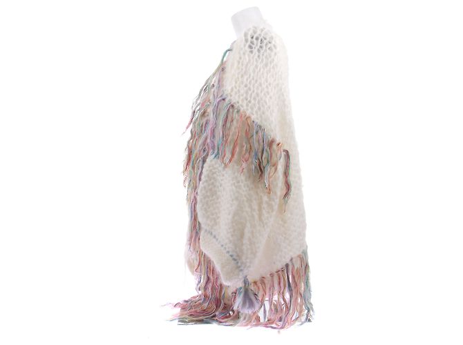 Autre Marque Oversize-Cardigan aus Mohair Weiß - Ansicht 4