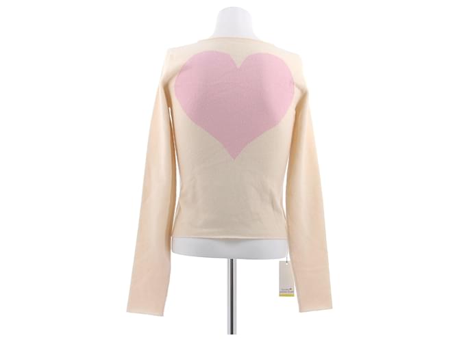 Autre Marque Cremefarbener Pullover mit Herzmuster Beige - Ansicht 2