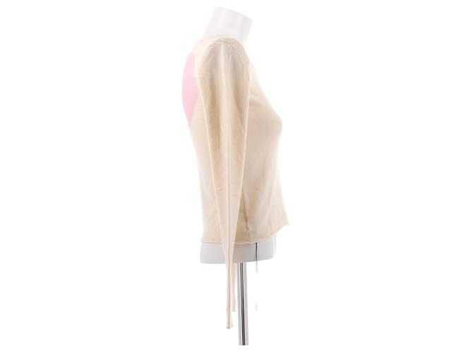 Autre Marque Cremefarbener Pullover mit Herzmuster Beige - Ansicht 3