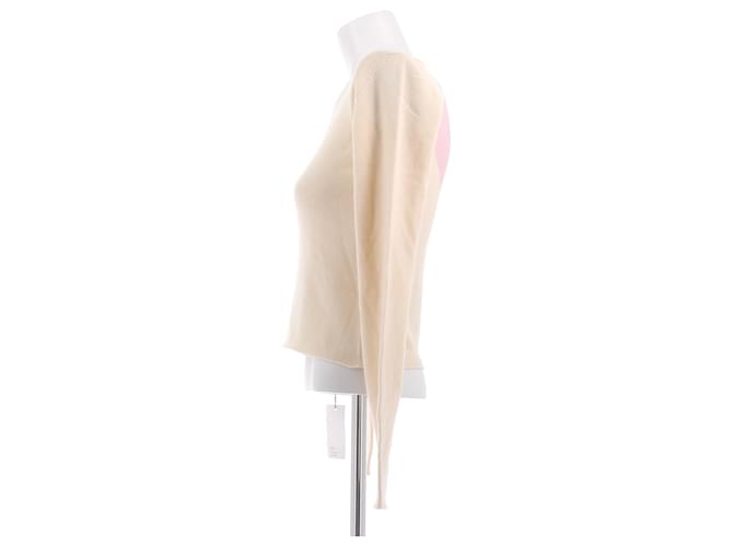 Autre Marque Cremefarbener Pullover mit Herzmuster Beige - Ansicht 4