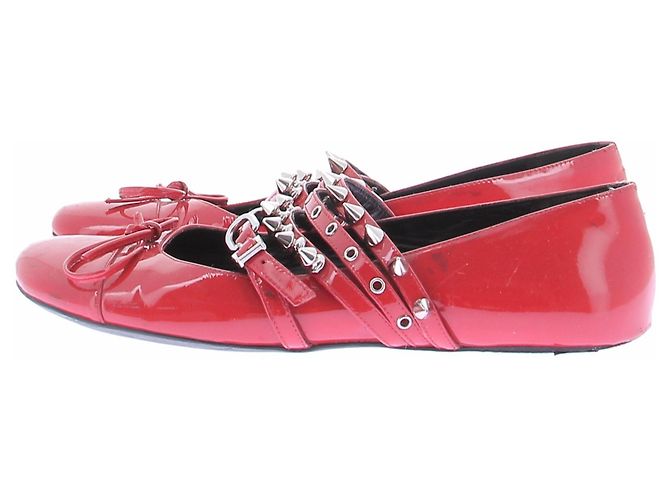 Abraham Will Ballerine rosse con borchie Rosso - vista 2