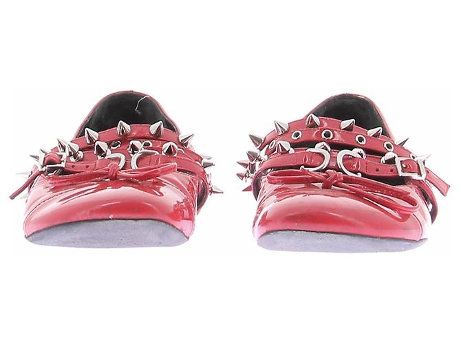Abraham Will Ballerine rosse con borchie Rosso - vista 3