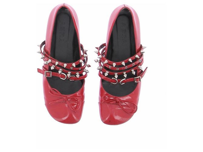 Abraham Will Ballerine rosse con borchie Rosso - vista 4