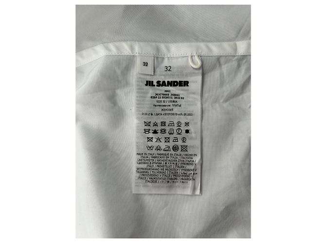 Jil Sander Weißes Hemdkleid mit Gürtel - Ansicht 6