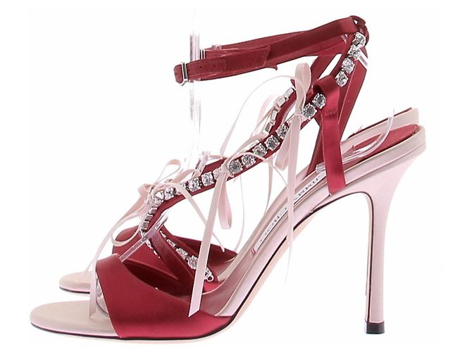 Sandali Jimmy Choo Lula 100 Rossi in Tessuto Taglia 37 Rosso - vista 2