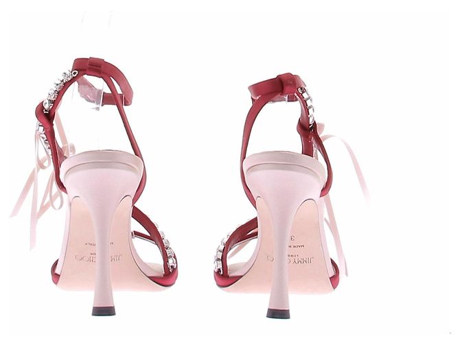 Sandali Jimmy Choo Lula 100 Rossi in Tessuto Taglia 37 Rosso - vista 7