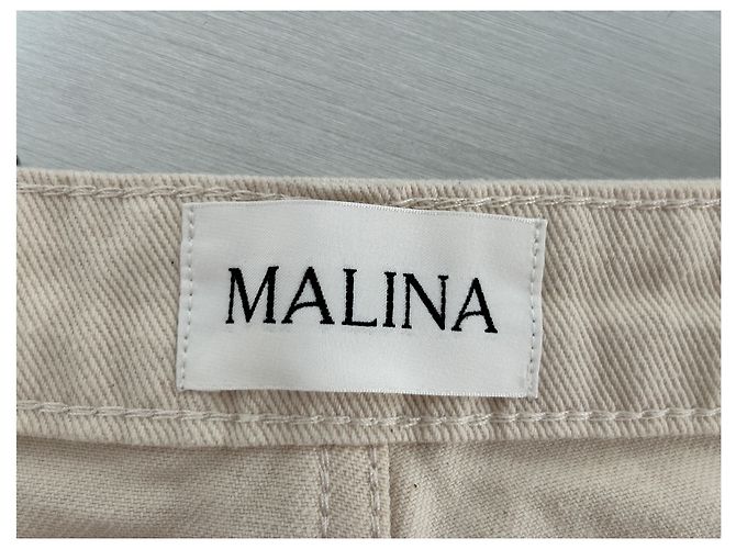 Autre Marque MALINA Jeans in Ecru aus Baumwolle Größe 27 Beige - Ansicht 3