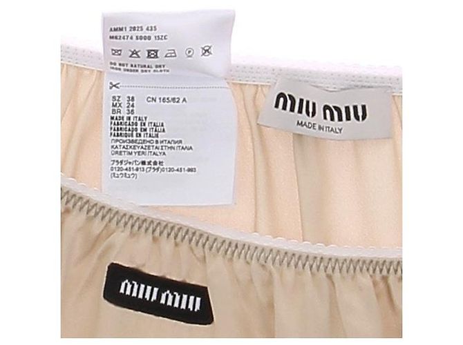 Miu Miu Saia creme Bege - vista 5