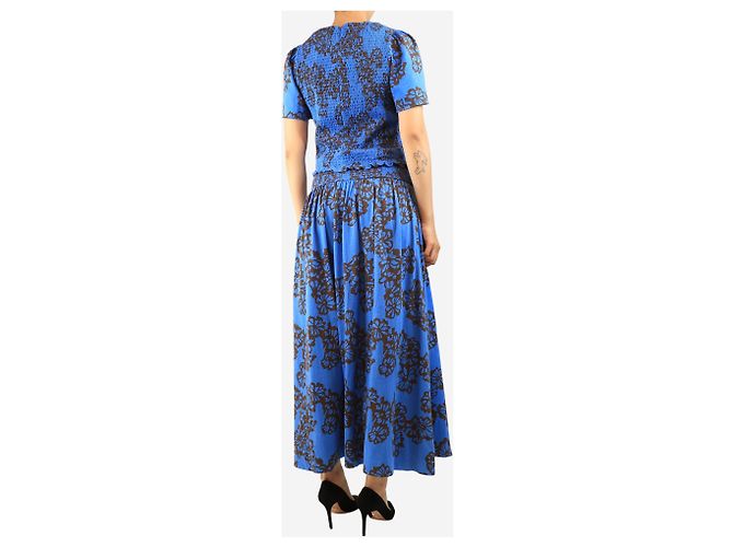 Autre Marque Set due pezzi top e gonna stampati blu - size UK 14 - vista 2