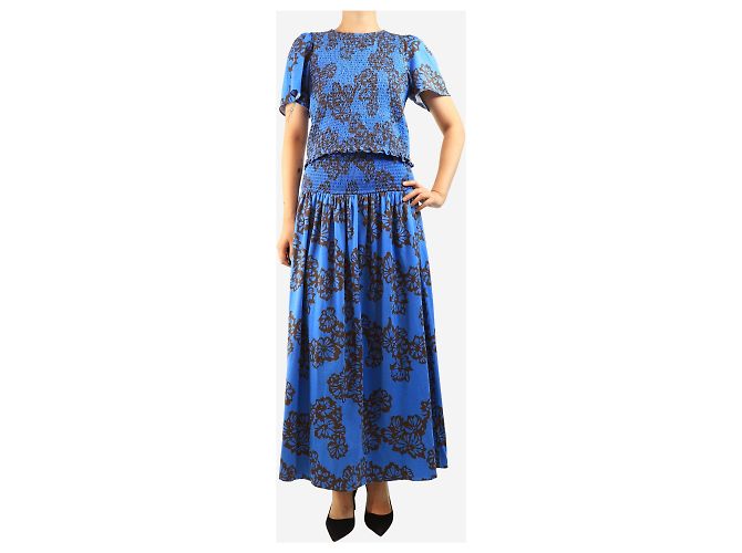 Autre Marque Set due pezzi top e gonna stampati blu - size UK 14 - vista 3