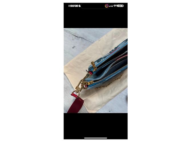 Louis Vuitton Borsa a Tracolla Denim Monogram Blu Multicolore Taupe - vista 13