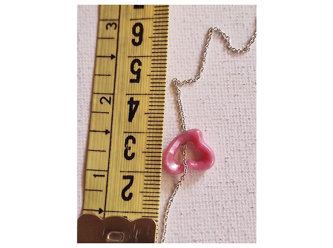 Collana Tiffany & Co. Elsa Peretti Open Heart in argento e rhodolite Rosa - vista 10
