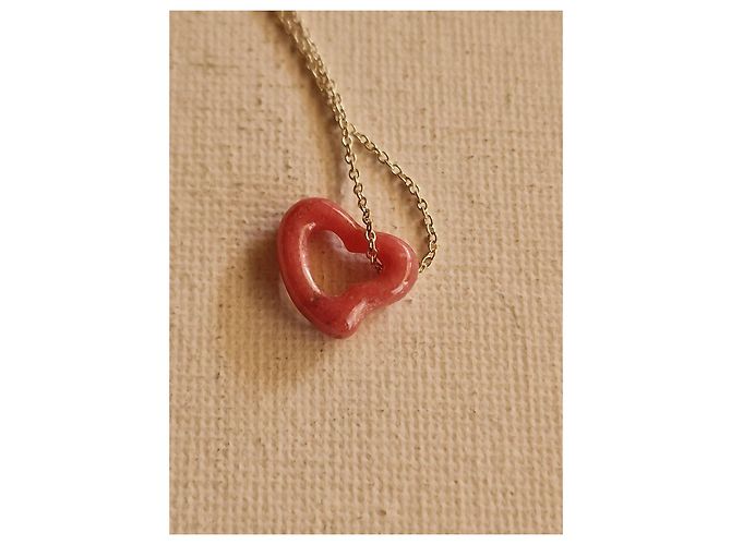 Collana Tiffany & Co. Elsa Peretti Open Heart in argento e rhodolite Rosa - vista 3