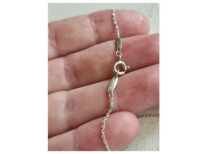 Collana Tiffany & Co. Elsa Peretti Open Heart in argento e rhodolite Rosa - vista 4