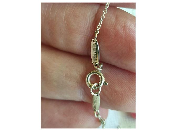 Collana Tiffany & Co. Elsa Peretti Open Heart in argento e rhodolite Rosa - vista 5