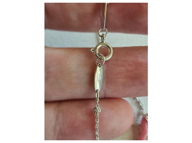 Collana Tiffany & Co. Elsa Peretti Open Heart in argento e rhodolite Rosa - vista 6