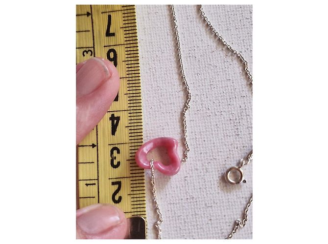 Collana Tiffany & Co. Elsa Peretti Open Heart in argento e rhodolite Rosa - vista 9