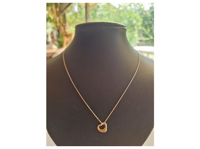 Collana Tiffany & Co. Elsa Peretti Open Heart in argento e oro giallo D'oro - vista 2
