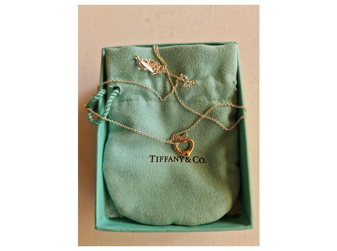 Collana Tiffany & Co. Elsa Peretti Open Heart in argento e oro giallo D'oro - vista 3