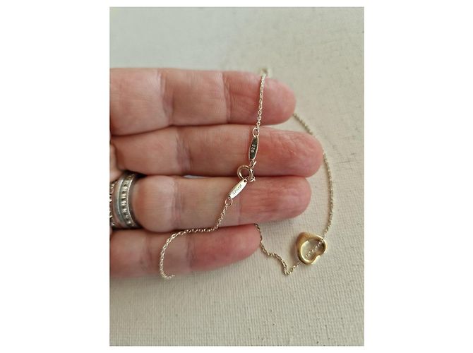 Collana Tiffany & Co. Elsa Peretti Open Heart in argento e oro giallo D'oro - vista 4