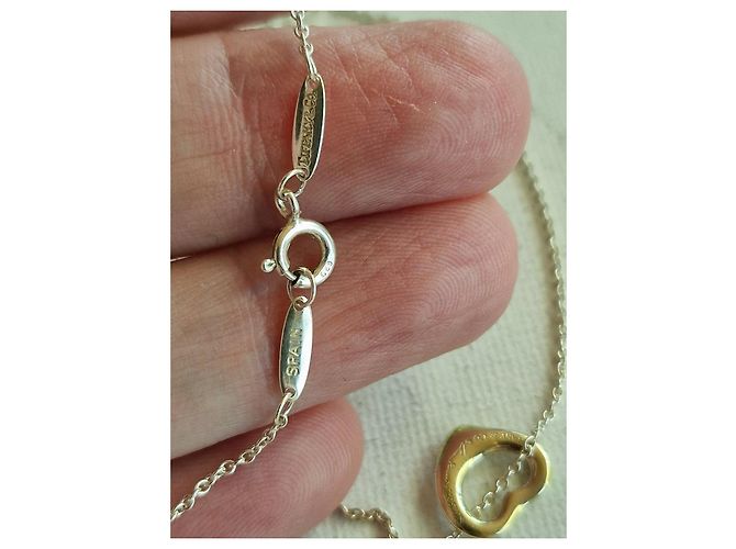 Collana Tiffany & Co. Elsa Peretti Open Heart in argento e oro giallo D'oro - vista 5