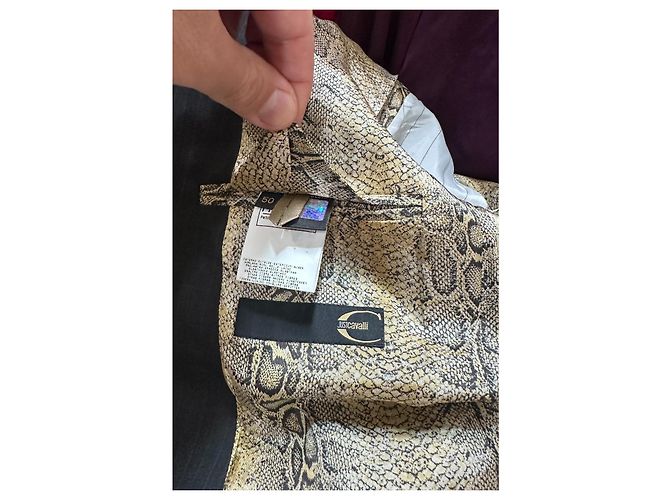 Blazer a righe da uomo Just Cavalli con fodera stampa serpente Nero - vista 6
