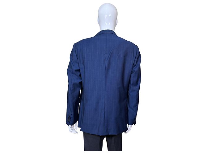 Autre Marque Boggi Milano Pinstripe Wool Blazer Blue - view 3