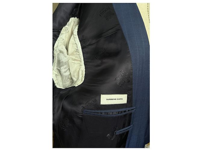 Autre Marque Boggi Milano Pinstripe Wool Blazer Blue - view 4