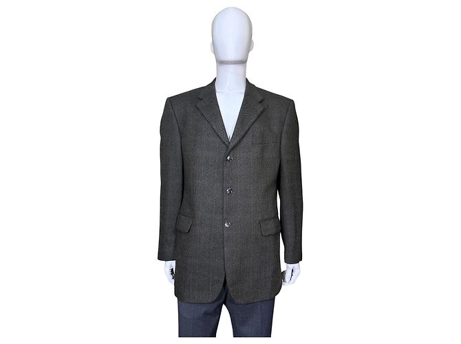 Yves Saint Laurent Wool Blend Blazer Brown Blue Multiple colors Grey - view 2