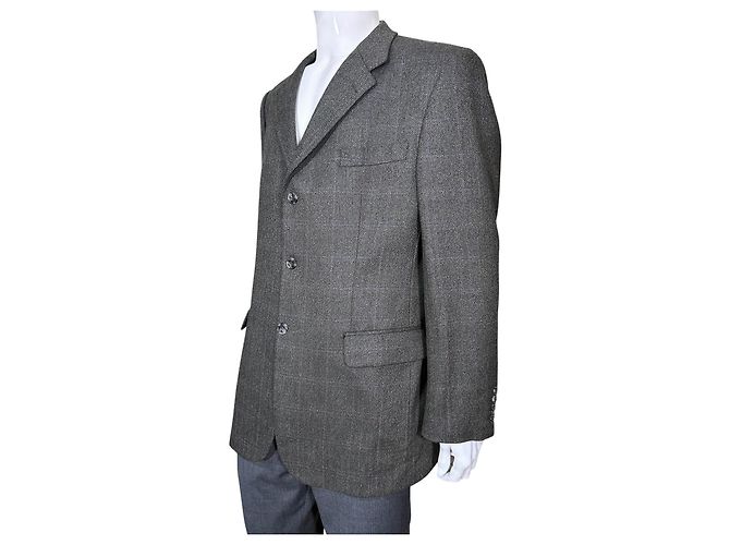 Yves Saint Laurent Wool Blend Blazer Brown Blue Multiple colors Grey - view 3