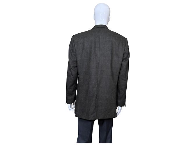 Yves Saint Laurent Wool Blend Blazer Brown Blue Multiple colors Grey - view 4