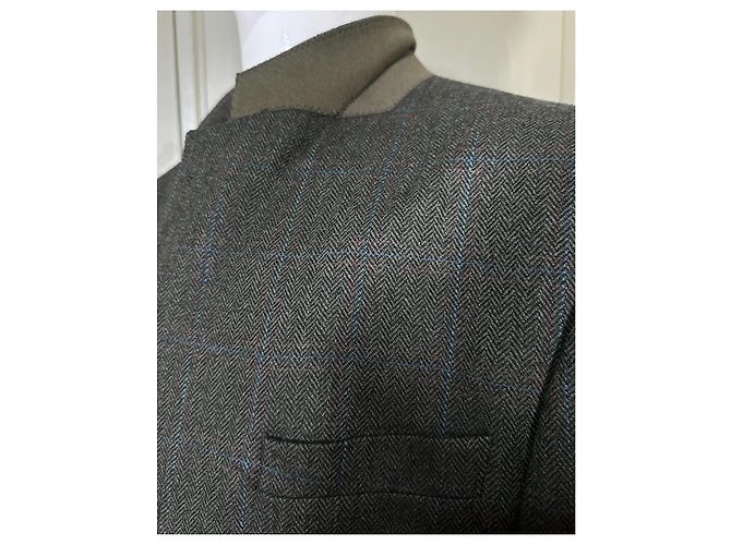 Yves Saint Laurent Wool Blend Blazer Brown Blue Multiple colors Grey - view 5